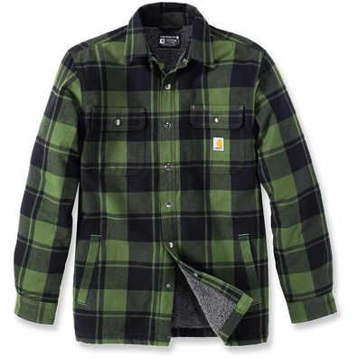 Carhartt Heavyweight Flannel SHERPA-LINED SHIRT JACKET - Chive 104 L