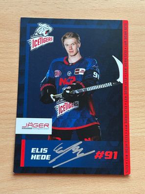 Elis Hede Nürberg IceTigers 2023-24 Autogrammkarte original signiert #8160