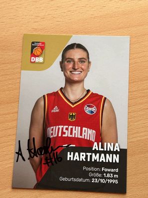 Alina Hartmann DBB Basketball Autogrammkarte original signiert #8150