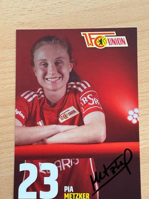 Pia Metzker 1 FC Union Berlin 2023-24 Autogrammkarte original signiert #8083