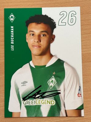 Lee Buchanan Werder Bremen 2022-23 Autogrammkarte original signiert #8108