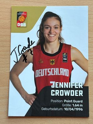Jennifer Crowder DBB HandballAutogrammkarte original signiert #8144