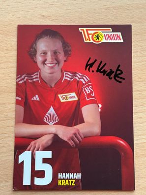 Hannah Kratz 1 FC Union Berlin 2023-24 Autogrammkarte original signiert #8072
