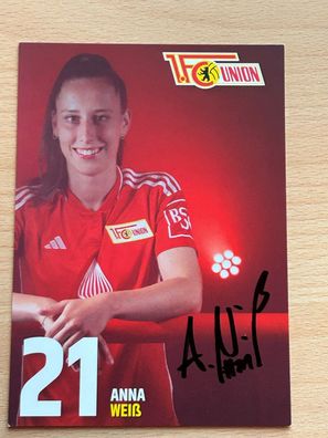 Anna Weiß 1 FC Union Berlin 2023-24 Autogrammkarte original signiert #8080