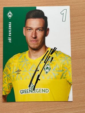 Jiri Pavlenka Werder Bremen 2022-23 Autogrammkarte original signiert #8097