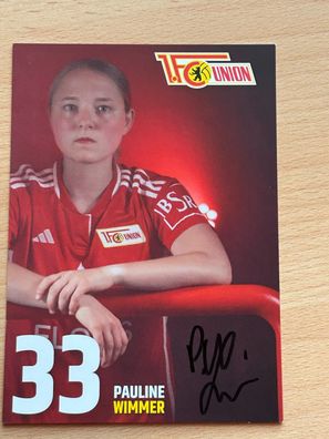 Pauline Wimmer 1 FC Union Berlin 2023-24 Autogrammkarte original signiert #8081