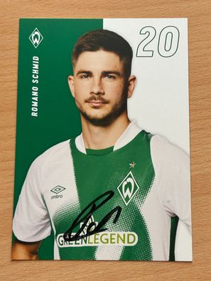 Romano Schmid Werder Bremen 2022-23 Autogrammkarte original signiert #8104