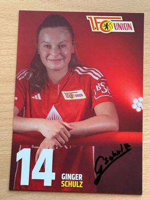 Ginger Schulz 1 FC Union Berlin 2023-24 Autogrammkarte original signiert #8090