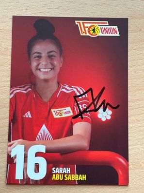 Sarah Abu Sabbah 1 FC Union Berlin 2023-24 Autogrammkarte original signiert 8086
