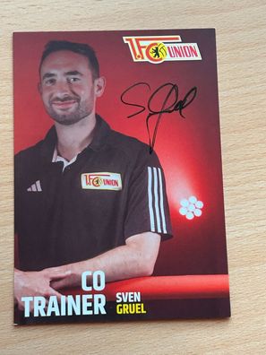 Sven Gruel 1 FC Union Berlin 2023-24 Autogrammkarte original signiert #8093
