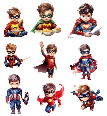 Bügelbild Bügelmotiv Superheld Hero Junge verschiedene Größen