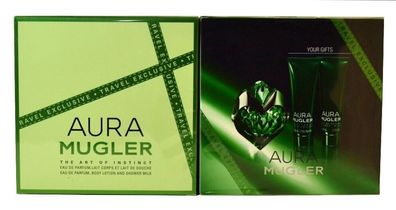 Mugler Aura Set 50ml + 50ml Body Lotion+ 50ml Shower Gel Eau de Parfum für Damen