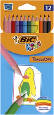 BIC KIDS 8325666 Buntstifte Tropicolors 12er Kartonetui(T)