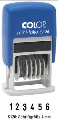 COLOP® S126 Mini-Dater - 4 mm Ziffernstempel, 6 Bänder