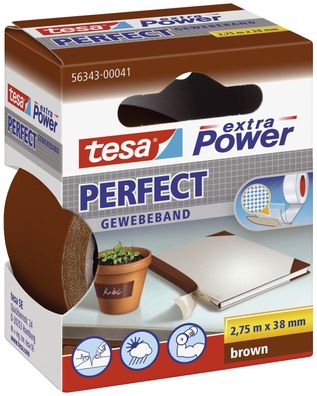 Tesa® 56343-00041-03 Gewebeklebeband extra Power Gewebeband, 2,75 m x 38 mm, braun