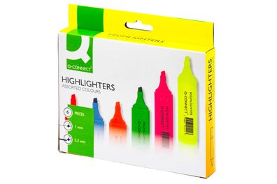 Q-Connect® KF01909 Textmarker, ca. 2 - 5 mm, Etui mit 6 Farben