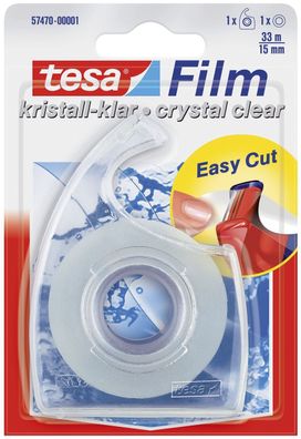 Tesa® 57470-00001 Handabroller Easy Cut® mit 1 Rolle tesafilm® kristall-klar 33m:15mm