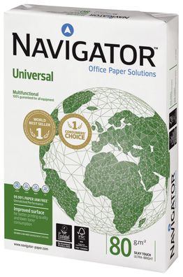 Navigator N80A4 Universal - A4, 80 g/ qm, weiß, 500 Blatt