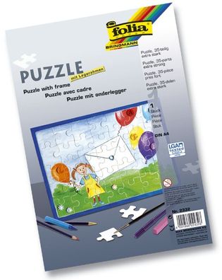 Folia 2332 Puzzle - 35tlg., A4, blanko, weiß