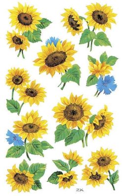 Avery Zweckform® 54103 Z-Design 54103, Deko Sticker, Sonnenblumen, 3 Bogen/30 Sticker