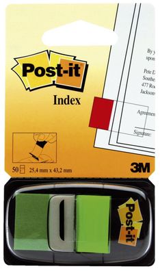 Post-it® 680-3 Index Standard-Typ 680 - 25,4 x 43,2 mm, grün