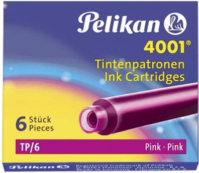 Pelikan 321075 Tintenpatrone 4001® TP/6 - pink, Schachtel mit 6 Patronen(S)