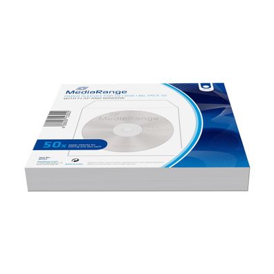 MediaRange BOX65 50x CD-/ DVD-Hüllen Papiertaschen weiß