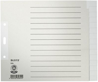 Leitz 1224-00-85 Register Tauenpapier blanko A4 Überbreite 20 cm hoch 15 Blatt ...