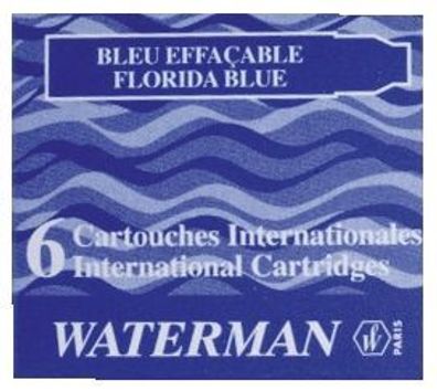 Waterman S0110950 Tintenpatronen International floridablau kurz 6 Patronen(S)