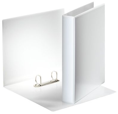 Esselte 49709 Ringbuch Präsentation, mit Taschen, A4, PP, 2 Ringe, 30 mm, weiß