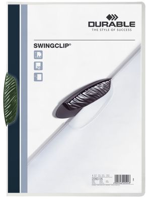 Durable 2260 05 Klemm-Mappe Swingclip®, DIN A4, grün