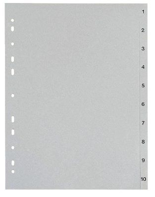 24741 Zahlenregister - 0 - 10, PP, A4, 11 Blatt, grau