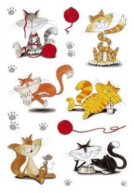 Herma 3357 Sticker DECOR Lustige Katzen, beglimmert