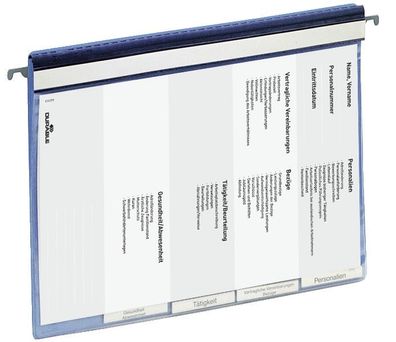 Durable 2555 06 Personalhefter - Hartfolie, DIN A4, 5fach-Register, blau