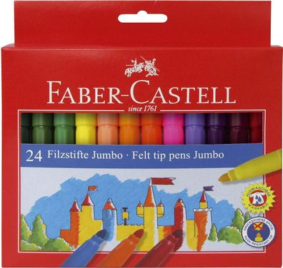 Faber-Castell 554324 FABER-CASTELL Fasermaler Jumbo, 24er Kartonetui