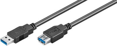 Goobay 93999 USB 3.0 SuperSpeed Verlängerungskabel Schwarz 3 m USB 3.0-Stecker ...