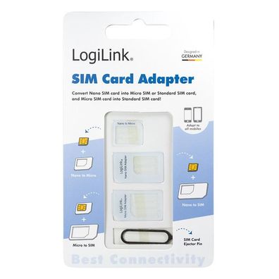 LogiLink AA0047 SIM-Karten-Adapter-Set Nano / Micro / Standard SIM(S)