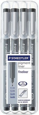 Staedtler® 308 WP4 Feinschreiber pigment liner - 4er Etui