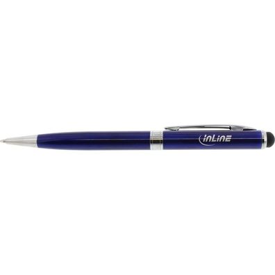 InLine® 55466B Stylus, Stift für Touchscreens + Kugelschreiber, Metall, blau
