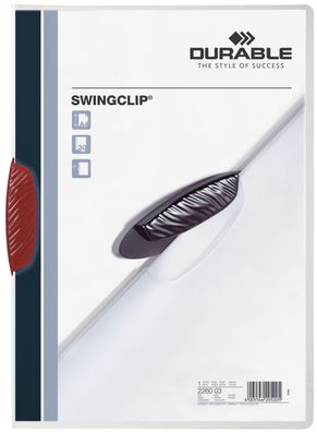 Durable 2260 03 Klemm-Mappe Swingclip®, DIN A4, rot