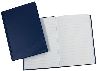 DONAU 1340008-10 Geschäftsbuch - A6, 96 Blatt, 70g/ qm, liniert, blau