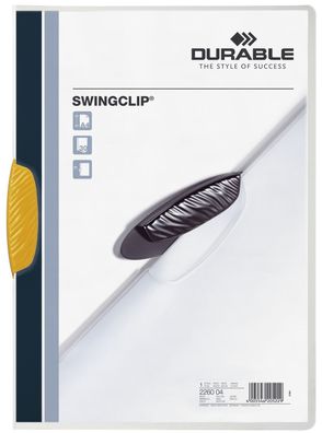 Durable 2260 04 Klemm-Mappe Swingclip®, DIN A4, gelb