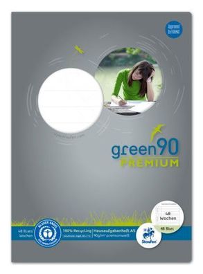 Ursus Green 040788003 Hausaufgabenheft - A5, 48 Blatt, 90 g/ qm, 48 Wochen