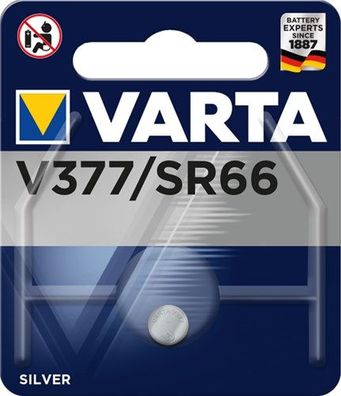 10X Varta 38506 Professional Electronics SR66 (V377), 1 Stk. Blister - Silberoxid-...