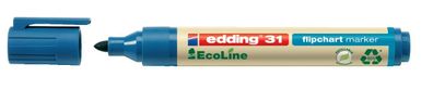 Edding 4-31003 31 Flipchartmarker EcoLine - nachfüllbar, 1,5 - 3 mm, blau