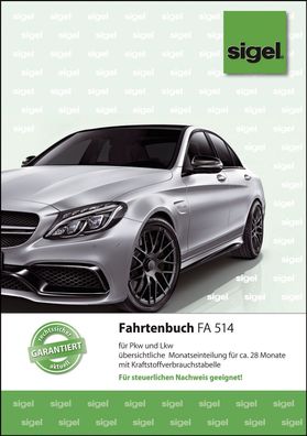 Sigel® FA514 Fahrtenbuch für Pkw und Lkw mit Klammerheftung A5 32 Blatt(S)