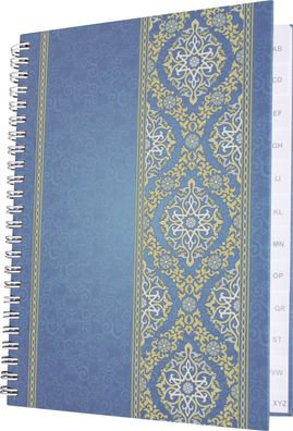 RNK Verlag 46504 Notizbuch mit Register A-Z "Blue Orient" - A5, 48 Blatt