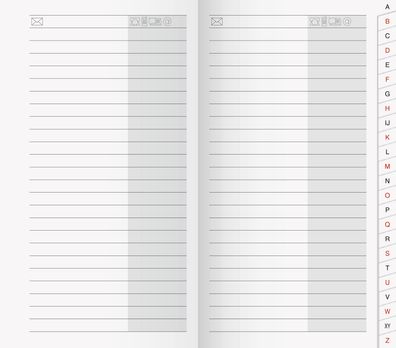 Brunnen 1070048 Adress-Registerheft Taschenkalender Blattgröße 8,7 x 15,3 cm