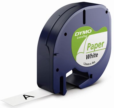 Dymo® S0721510 Schriftbandkassetten Papier 12 mm x 4 m schwarz/ weiß