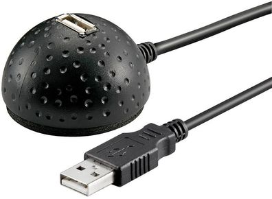 Goobay 68913 USB 2.0 Hi-Speed Verlängerungskabel mit Standfuß, Schwarz, 1.5 m - ...